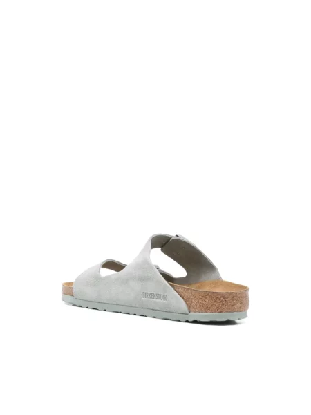 Klapki Birkenstock skórzane zielone