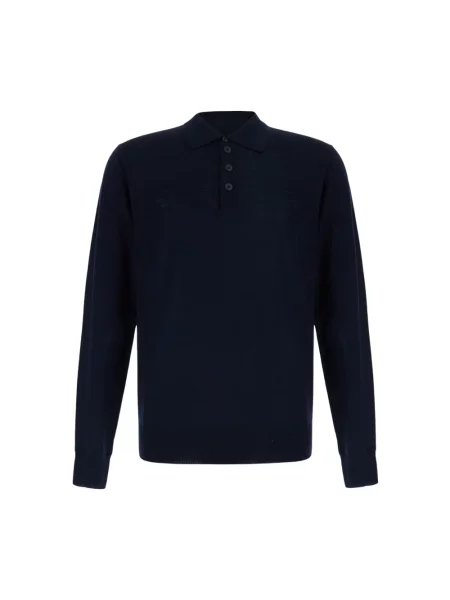 Koszulka polo Emporio Armani z kołnierzem niebieska