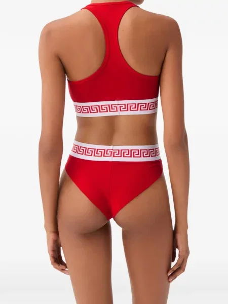 Sutien bralette Versace din jerseu roșu