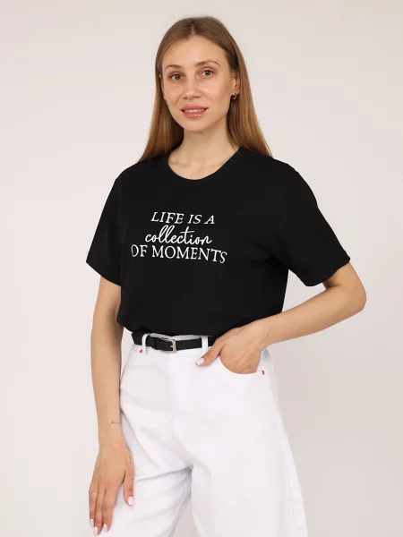 Футболка YUKI бавовна/поліестер чорний