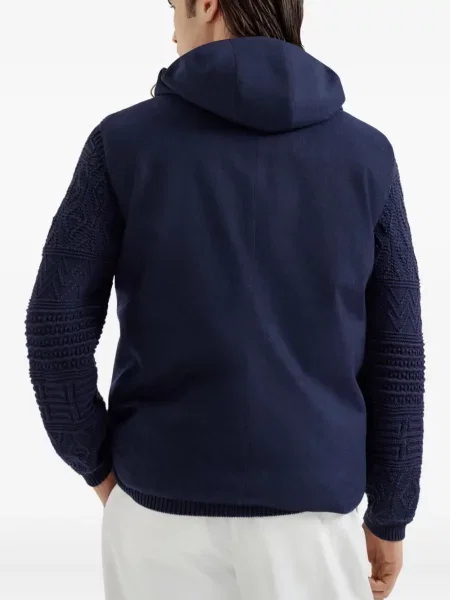 Елек Brunello Cucinelli с качулка синьо