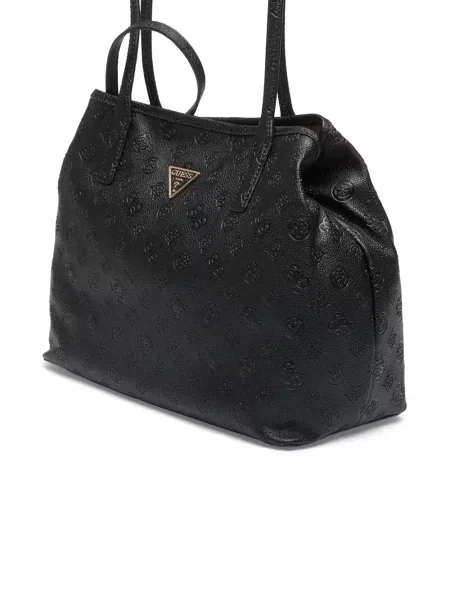 Geantă shopper Guess cu autograf negru