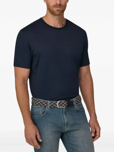 Tricou Boggi Milano de mătase albastru