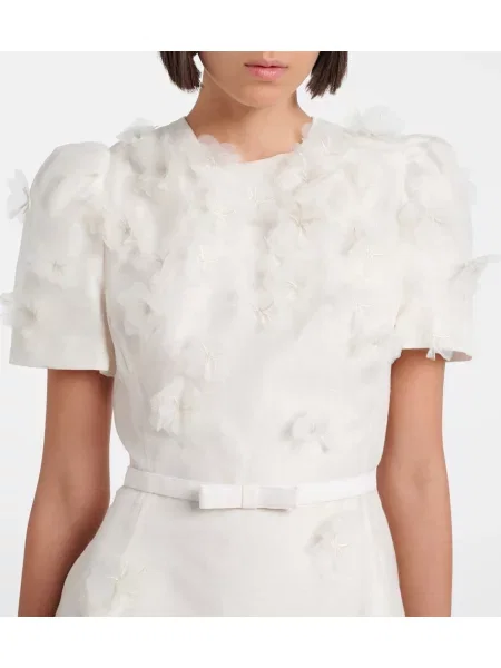 Rochie Leo Lin de in cu model floral alb