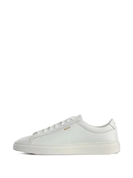Sneakerși Boss din piele alb