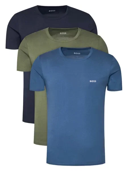 BOSS kratka majica TShirtRN 3P Classic paket 3 kosov modra