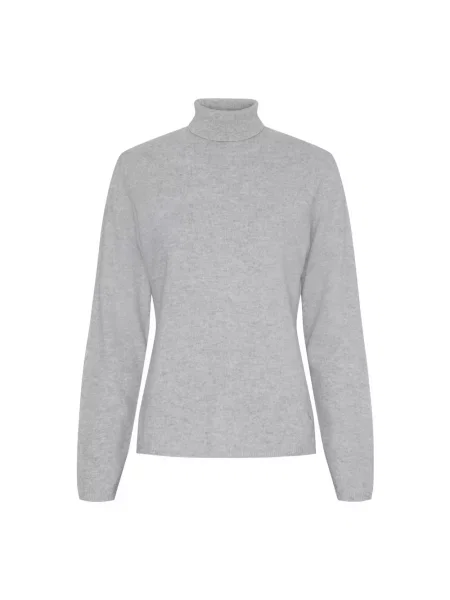 Sweter z golfem Btfcph wełniany szary