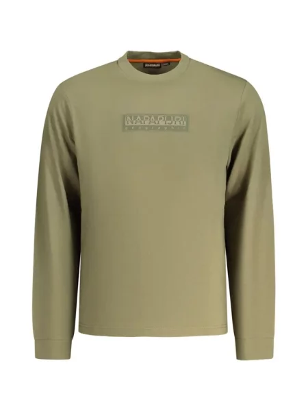 Lung tricou Napapijri cu autograf verde