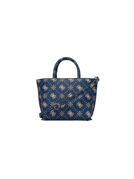 Guess Ročna torba Emelie Logo Mini Mornarsko modra