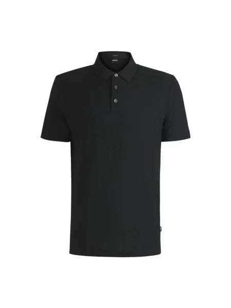 BOSS polo gładki czarny