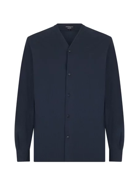 Риза Emporio Armani с V-образно деколте синьо