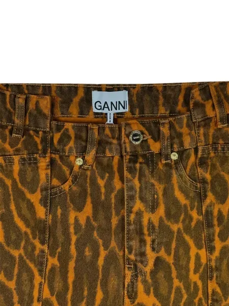 Blugi Ganni cu model leopard maro