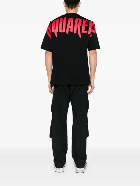 Raštuotas marškinėliai Dsquared2 juoda