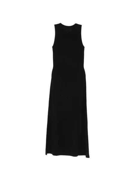 Rochie midi Liviana Conti fără mâneci tricotate cu decolteu în V negru