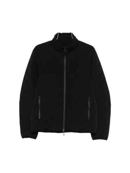 Emporio Armani Kurtki Mężczyzna M Puchowa kurtka z pikowaniem w jodełkę czarny