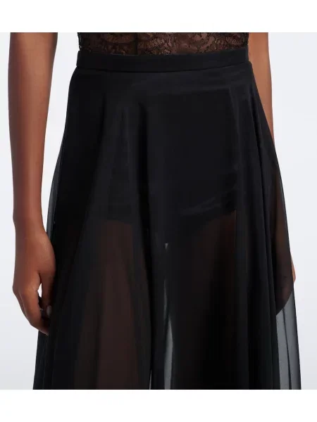 Fustă midi Dolce&gabbana de mătase negru