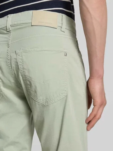 Spodnie w kroju tapered fit z w szwach model Lyon' Pierre Cardin miętowe
