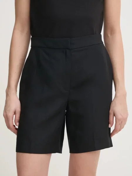 Calvin Klein pantaloni scurți din amestec de in negru