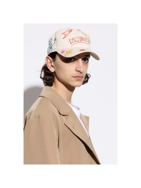 Czapka z daszkiem Dsquared2 beżowa