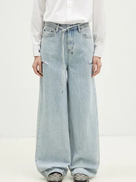 KSUBI jeansy Baggy Jean Rollin Kut Out niebieskie