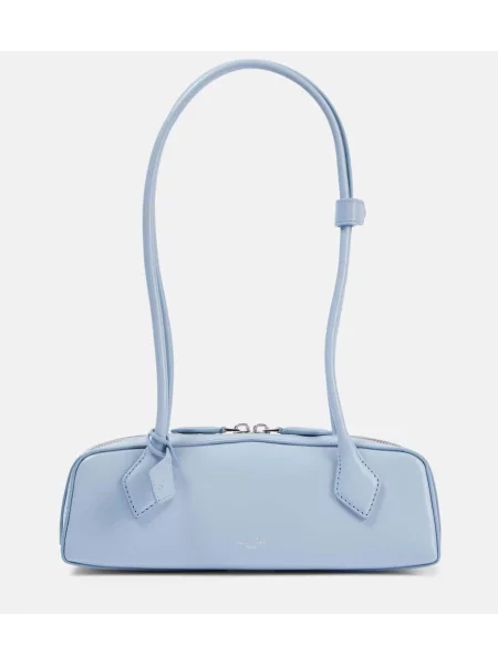 Usnjena torbica Alaia modra