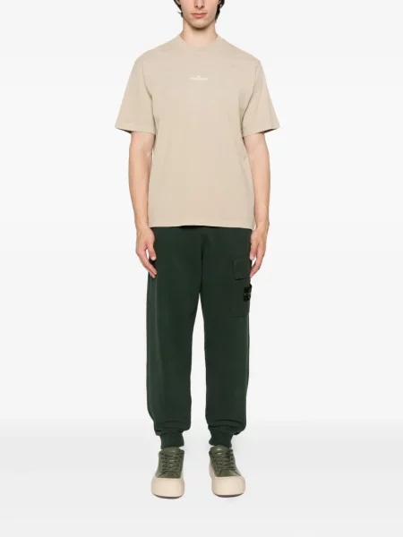 Pantaloni Stone Island cu strasuri verde