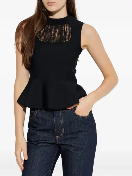 Bluza Alexander Mcqueen s čipkom crna