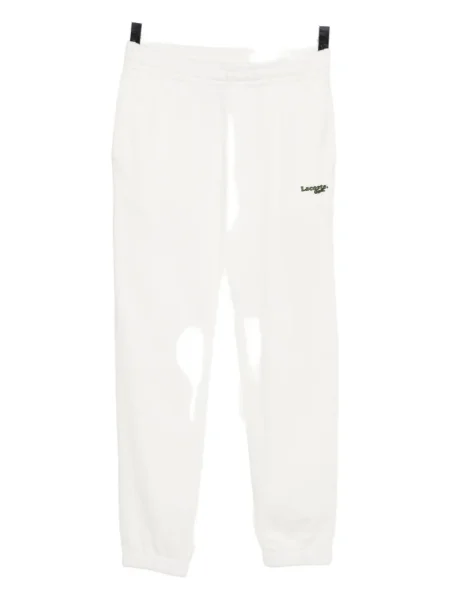 Pantaloni Lacoste cu broderie alb