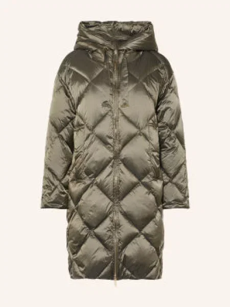 Max Mara The Cube Péřový Kabát Trefe olivová