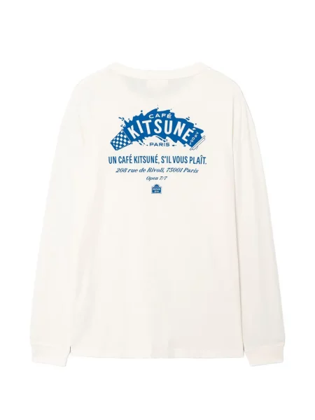 Lung tricou Café Kitsuné cu imagine