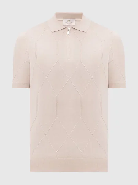 Поло з геометричним візерунком Enrico Mandelli бежеве