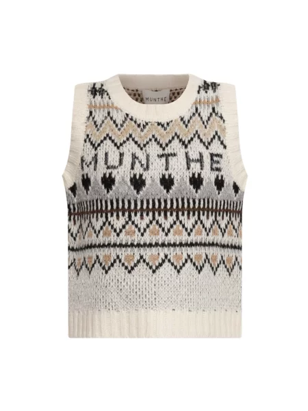 Sweter Munthe wełniany beżowy