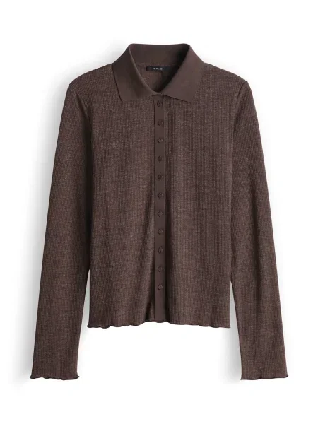 OPUS Geacă tricotată Sosea ciocolatiu