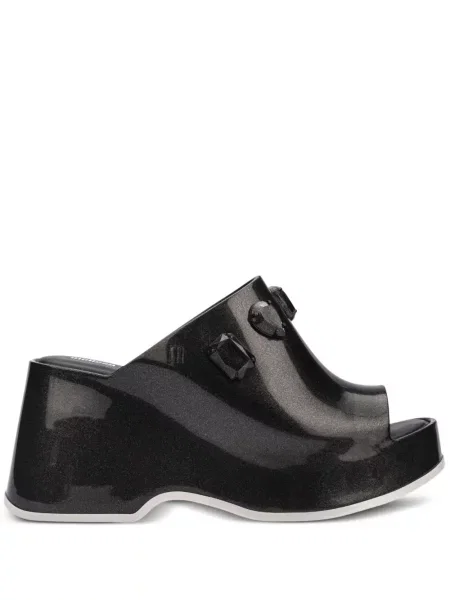 Papuci tip mules Melissa X Undercover cu strasuri negru