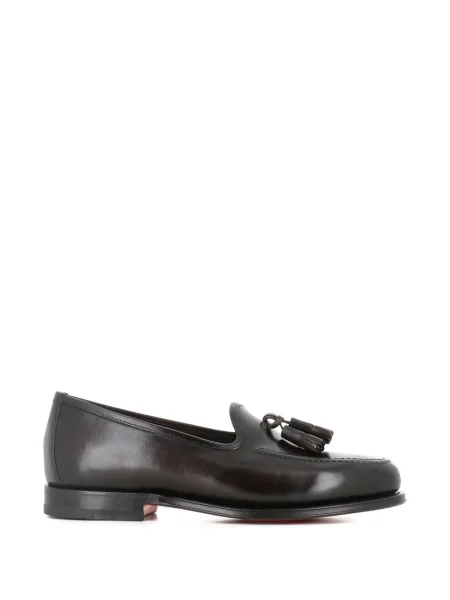 Pantofi loafer Santoni din piele maro