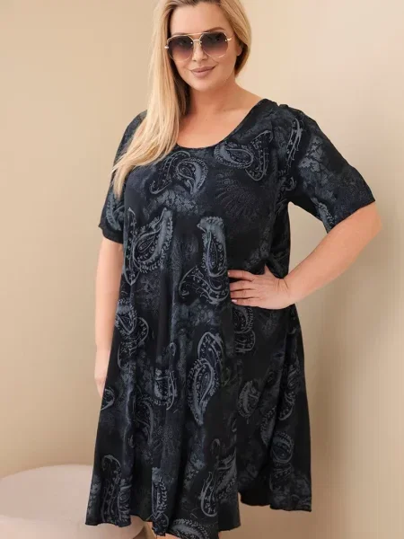 Rochie Kesi Włoski cu model paisley negru