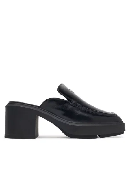 Papuci tip mules Calvin Klein cu toc bloc negru