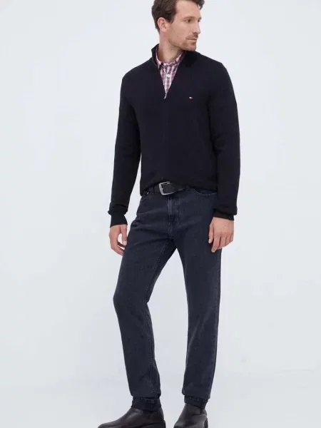 Tommy Hilfiger kardigan z domieszką kaszmiru czarny