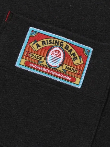 Μπλούζα A Bathing Ape® τσέπες patch με αυτόγραφο μαύρο