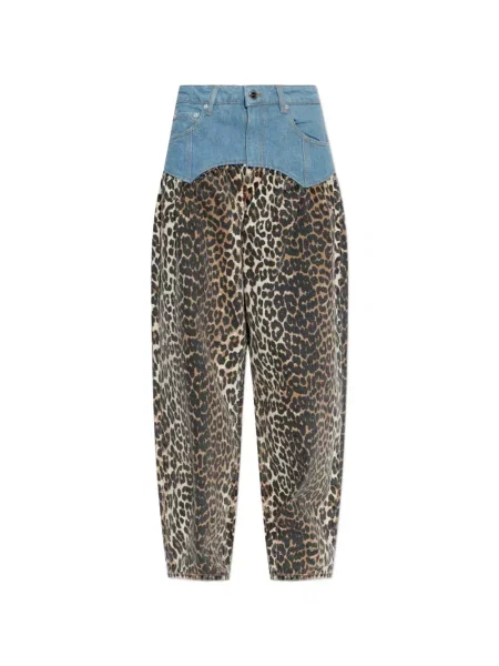 Blugi Ganni cu imagine cu model leopard maro
