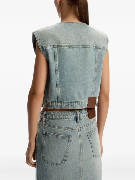 Fustă din denim 12 Storeez până la genunchi albastru