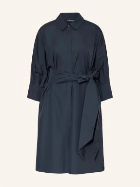 S Max Mara Šaty Ve Stylu Košile Tabata S Rukávy tmavě modrá