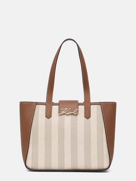 Geanta hobo Karl Lagerfeld din piele bej