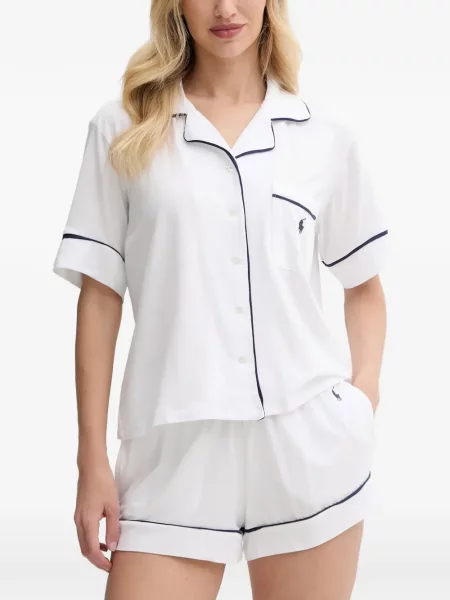Tricou polo Polo Ralph Lauren cu broderie cu glugă din piele negru