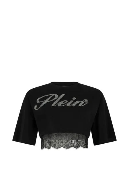 Cropp tricou Philipp Plein din dantelă negru