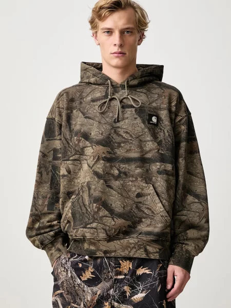 Carhartt WIP Hooded Feather Tree Sweat hanorac cu glugă din pentru bărbați