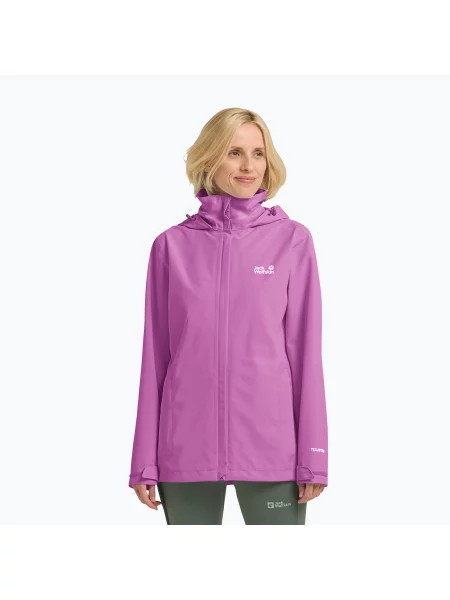 Kurtka przeciwdeszczowa Jack Wolfskin Trailtime 2L foxglove różowa
