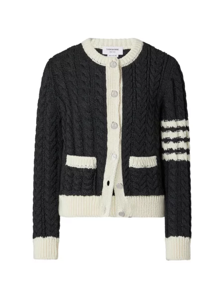 Cardigan Thom Browne de lână gri