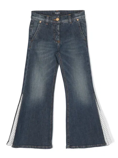 Jeansy dzwony dziecięce Balmain niebieskie