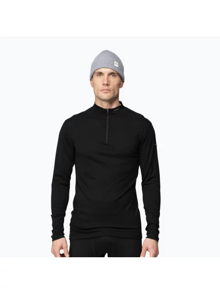 Мъжки термоактивен суитшърт Devold Breeze Merino Zip Neck black черно